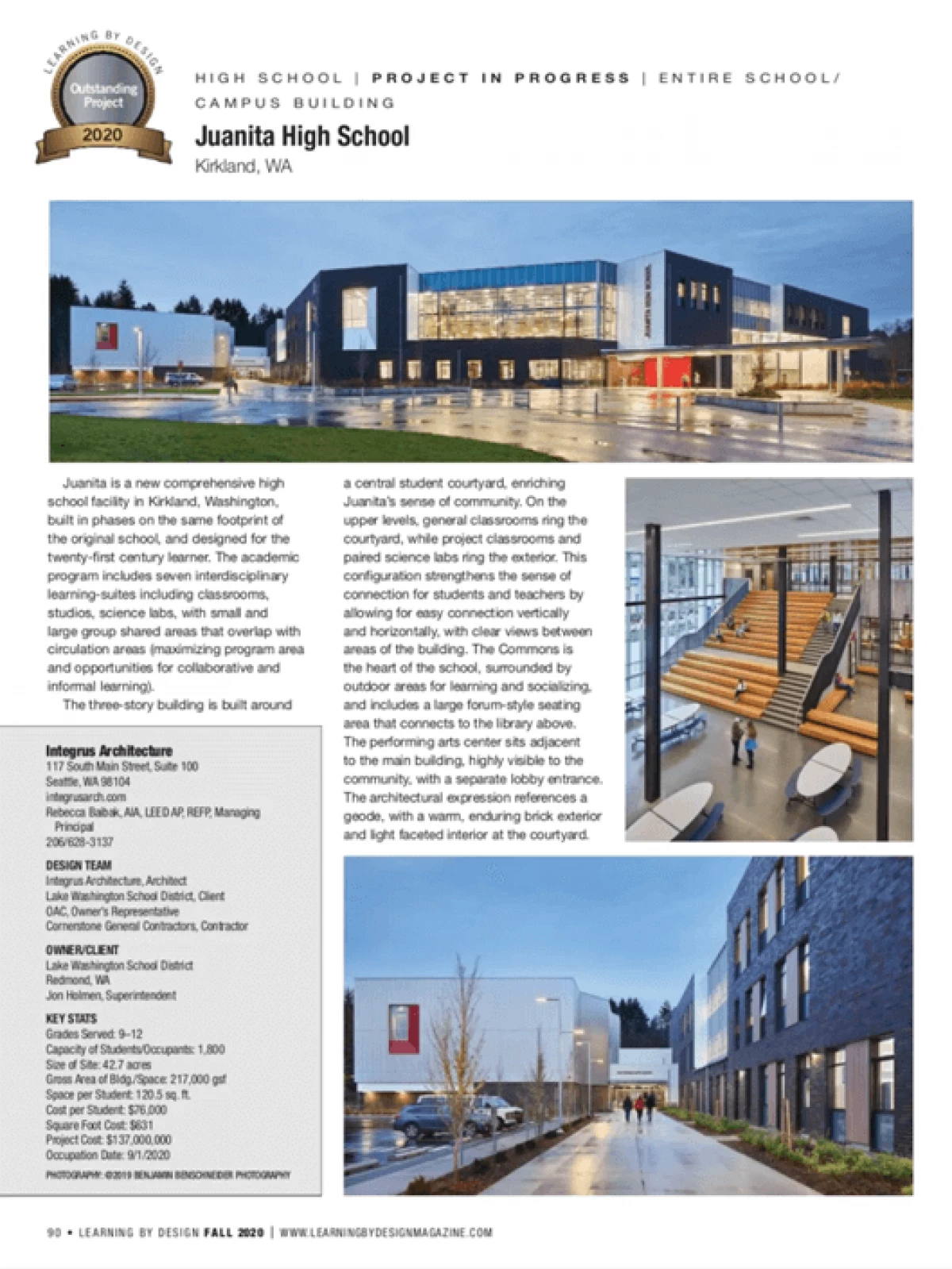 Learning By Design Juanita Award 2020